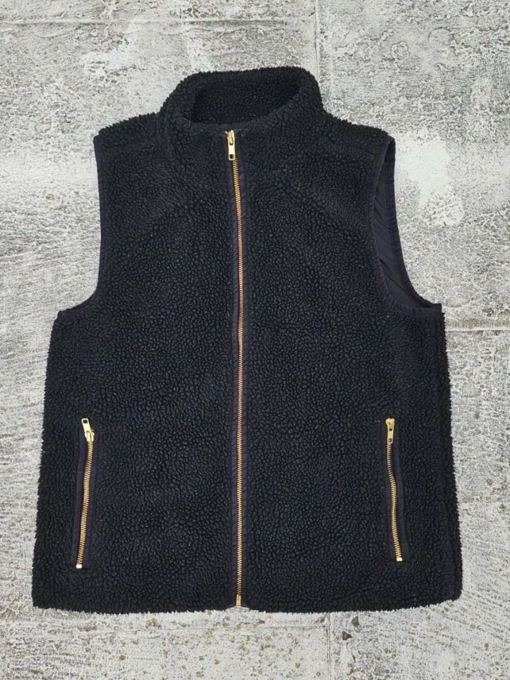 J. Crew Mercantile Women Vest Jacket Black Sleeve Less Coat Zip Up Size XS